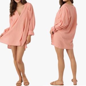 O’neill Belizin Long Sleeve Cover-Up Tunic Beachy Vacation Summer Girl Indie